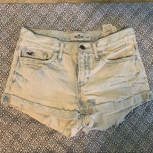 Hollister High Rise Light Wash Shorts